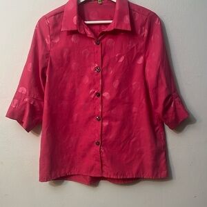 Trisha tyler hot pink blouse button down size s